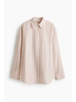 H&M - Women Multi-Color Oversized Lyocell-Blend Shirt