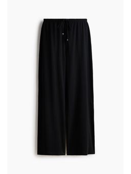 H&M - Women Black Cotton Drawstring Trousers