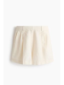 H&M - Women White Tailored Linen-Blend Shorts