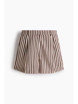 H&M - Women Brown Tailored Linen-Blend Shorts