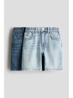 H&M - Boys Blue 2-Pack Loose Fit Denim Shorts
