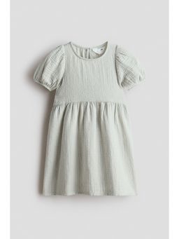 H&M - Girls Green Cotton Muslin Dress