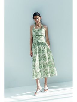 H&M - Women White Poplin Halterneck Dress