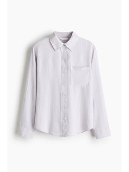 H&M - Women Purple Linen-Blend Shirt