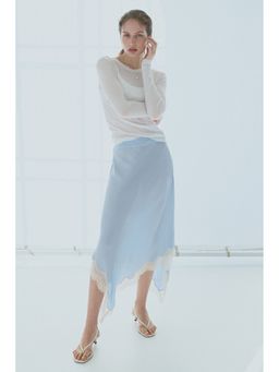 H&M - Women Blue Asymmetric Viscose Skirt