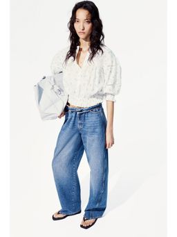 H&M - Women Multi-Color Pintucked Cotton Shirt