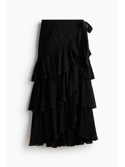 H&M - Women Black Tiered Wrap Skirt