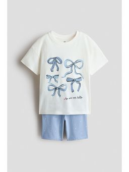 H&M - Girls Blue 2-Piece Cotton Jersey Set