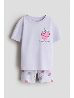 H&M - Girls Purple 2-Piece Cotton Jersey Set