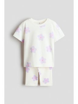 H&M - Girls White 2-Piece Cotton Jersey Set