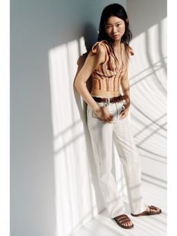 H&M - Women Multi-Color Cropped Tie-Strap Top