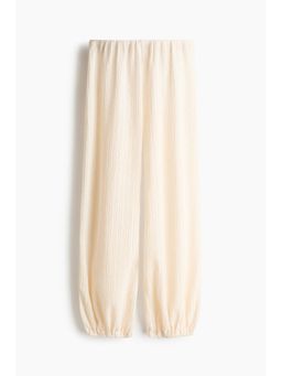 H&M - Women White Crinkled Balloon Joggers