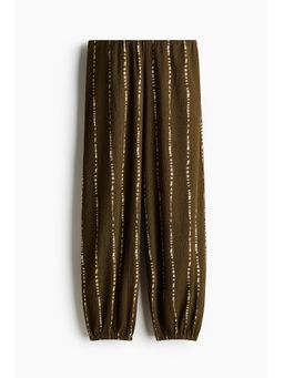 H&M - Women Green Crinkled Balloon Joggers