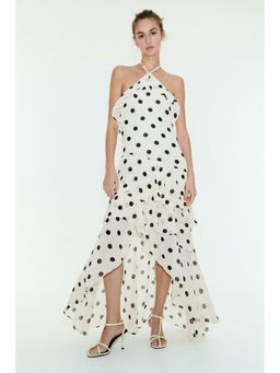 H&M - Women White Flounced Halterneck Dress