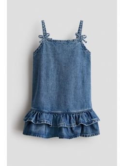 H&M - Girls Blue Bow-Detail Denim Dress