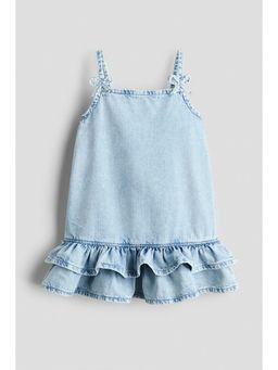 H&M - Girls Blue Bow-Detail Denim Dress