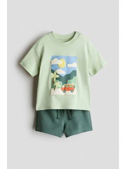 H&M - Boys Green 2-Piece Cotton Jersey Set