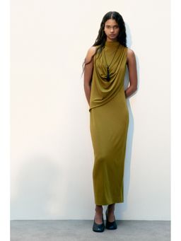 H&M - Women Green Draped Maxi Dress