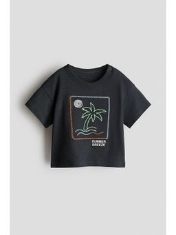 H&M - Boys Grey Motif-Detail T-Shirt