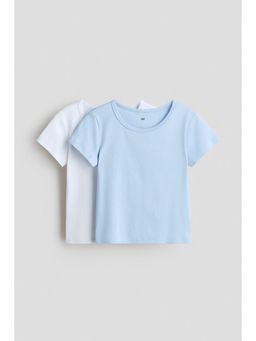H&M - Girls Blue 2-Pack Cotton Tops