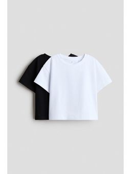 H&M - Girls Black 2-Pack T-Shirts