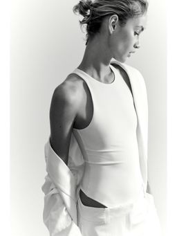 H&M - Women White Sleeveless Thong Bodysuit