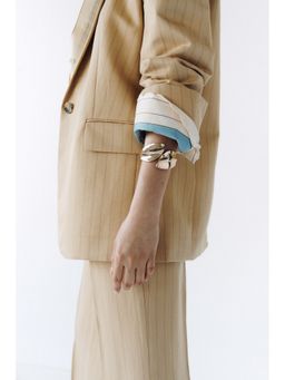 H&M - Women Beige Linen-Blend Blazer