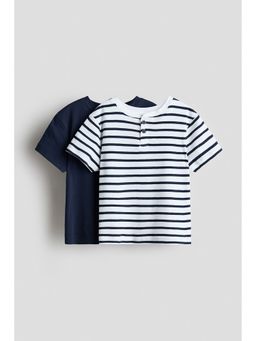 H&M - Boys White 2-Pack Henley T-Shirts