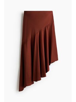 H&M - Women Brown Asymmetric Viscose Skirt