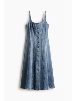 H&M - Women Blue Button-Front Denim Dress