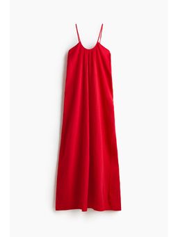H&M - Women Red Cotton Muslin Beach Dress