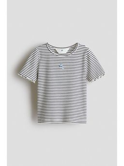 H&M - Girls Blue Ribbed Top