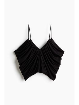 H&M - Women Brown Draped Strappy Crop Top