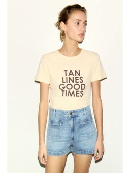 H&M - Women Yellow Printed Viscose-Blend T-Shirt