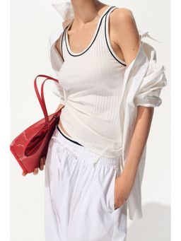 H&M - Women White Rib-Knit Vest Top
