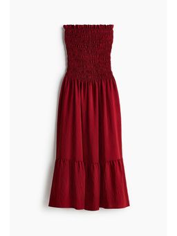 H&M - Women Red Smocked Bandeau Dress