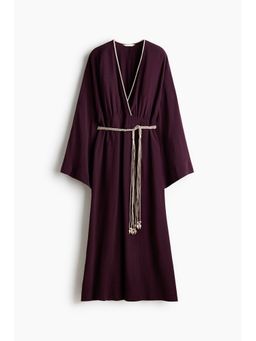 H&M - Women Purple Belted Viscose Dress