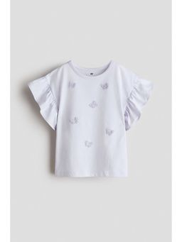 H&M - Girls Purple Appliqued Top