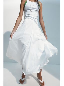 H&M - Women White Pleated Cotton Skirt