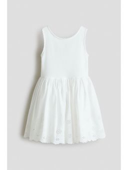 H&M - Girls White Broderie Anglaise Cotton Dress
