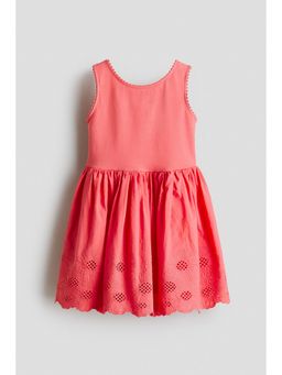 H&M - Girls Red Broderie Anglaise Cotton Dress