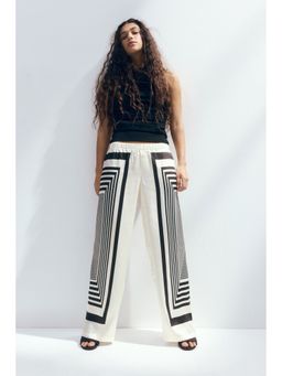 H&M - Women White Wide Satin Trousers