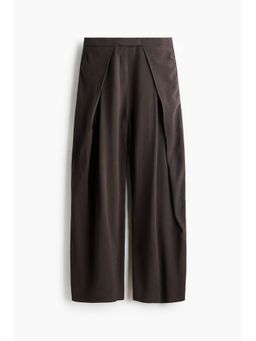 H&M - Women Brown Wrap-Detail Balloon Trousers