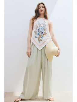 H&M - Women Green Wide Drawstring Pant