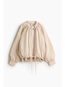 H&M - Women Beige Balloon-Sleeved Modal Jacket