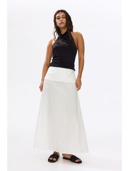 H&M - Women White Flounced Poplin Skirt