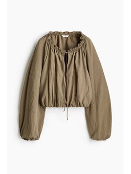 H&M - Women Green Bubble-Hem Top