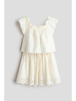 H&M - Girls White 2-Piece Broderie Anglaise Set