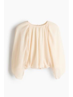 H&M - Women Beige Chiffon Crop Top