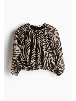 H&M - Women Beige Chiffon Crop Top